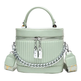 Italian Designer Custom Made in China Embossing Strip Elegant Hard Box Shape Bag